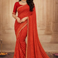 Classic Printed Saree with Blouse Piece for Timeless Traditional Style | JS-CHARKHA