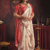 Durgotsav Satin Chiffon Saree with Blouse for Premium Festive and Ethnic Wear | ALL-DURGOTSAV VOL-01