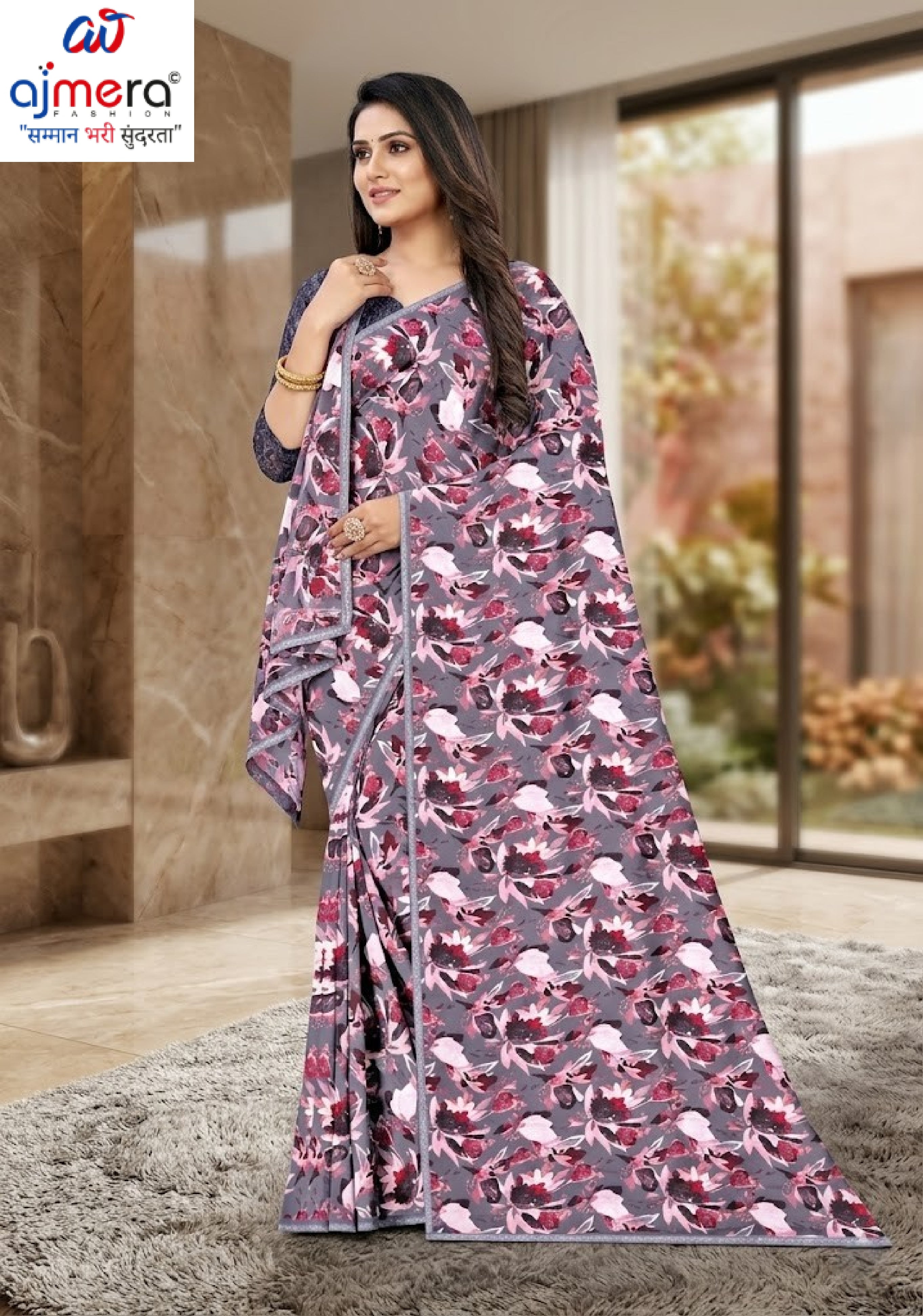 Contemporary Printed Saree with Blouse Piece for Premium Wear | GLC-VENUS