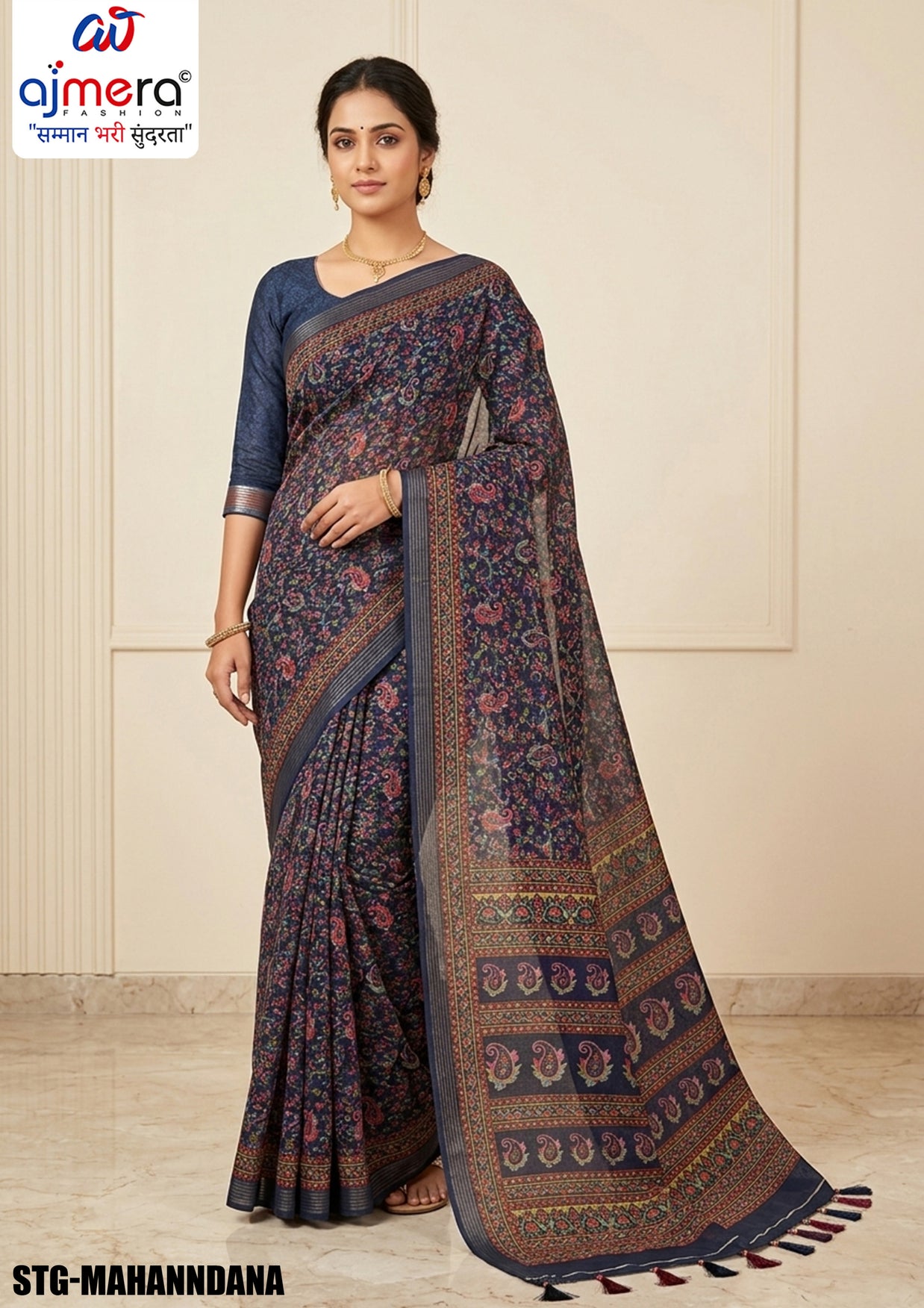 Silk Digital Printed Saree with Blouse Piece for Premium Ethnic and Traditional Wear | STG-MAHANDANA