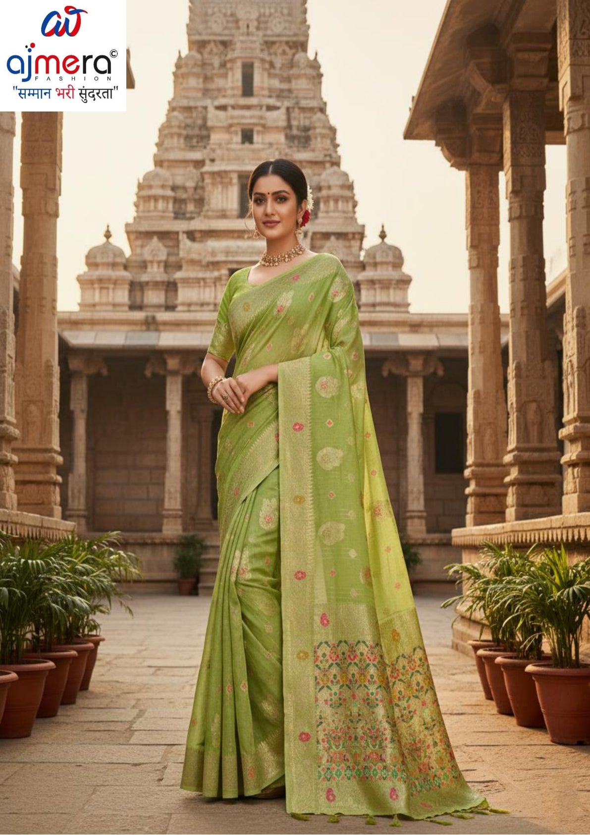 Luxury Jacquard Silk Saree with Blouse Piece for Wedding & Party Wear | SOJ-LILAVATI