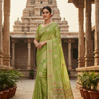 Luxury Jacquard Silk Saree with Blouse Piece for Wedding & Party Wear | SOJ-LILAVATI