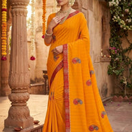 Fancy Lycra Matching Saree with Blouse Piece for Premium Ethnic and Traditional Wear | SRS-ONLY TIME