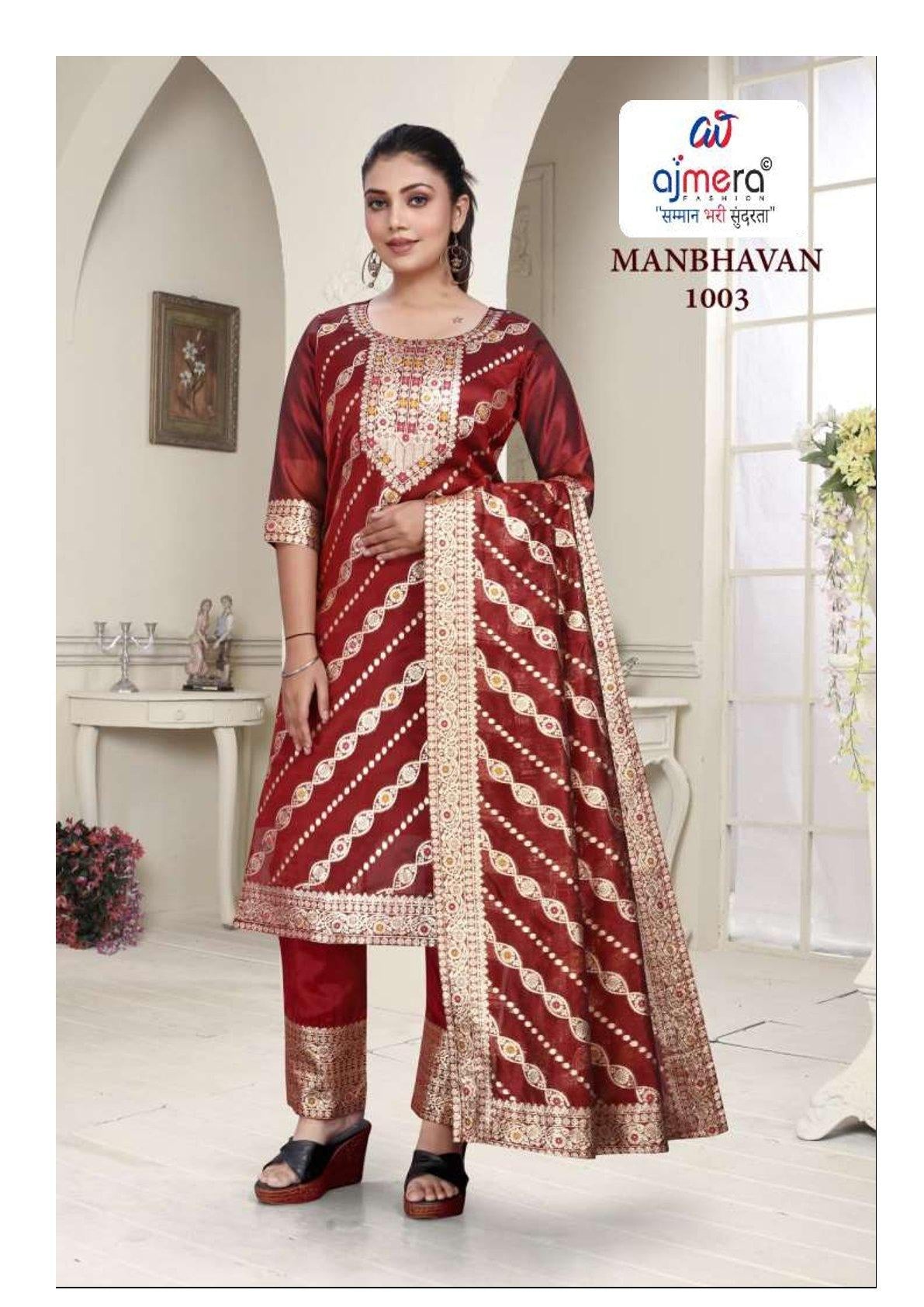 Designer Kurti Pant Dupatta Set for Women | PP-MANBHAVAN