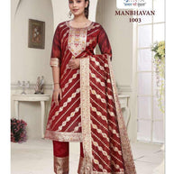 Designer Kurti Pant Dupatta Set for Women | PP-MANBHAVAN