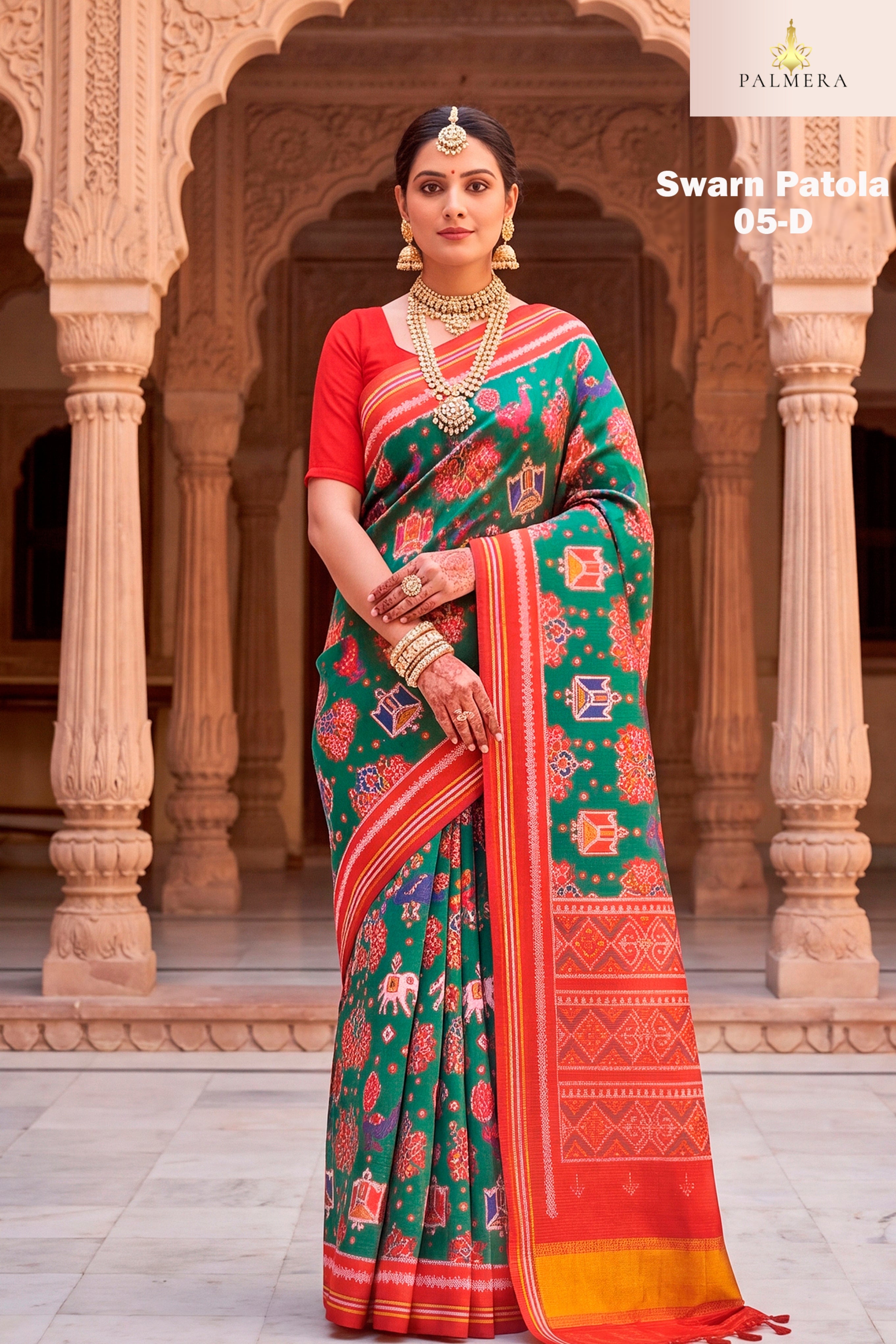 Palmera Saree Wholesaler and Palmera Saree Supplier | ALL-SWARN PATOLA-05