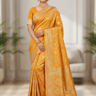 Woven Jacquard Silk Saree With Blouse Piece | AYH-AMBER