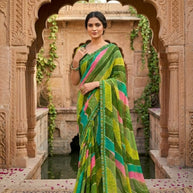 Fashionable Printed Saree with Blouse Piece for Festive Collection  | PRM-GULNASHI VOL-2