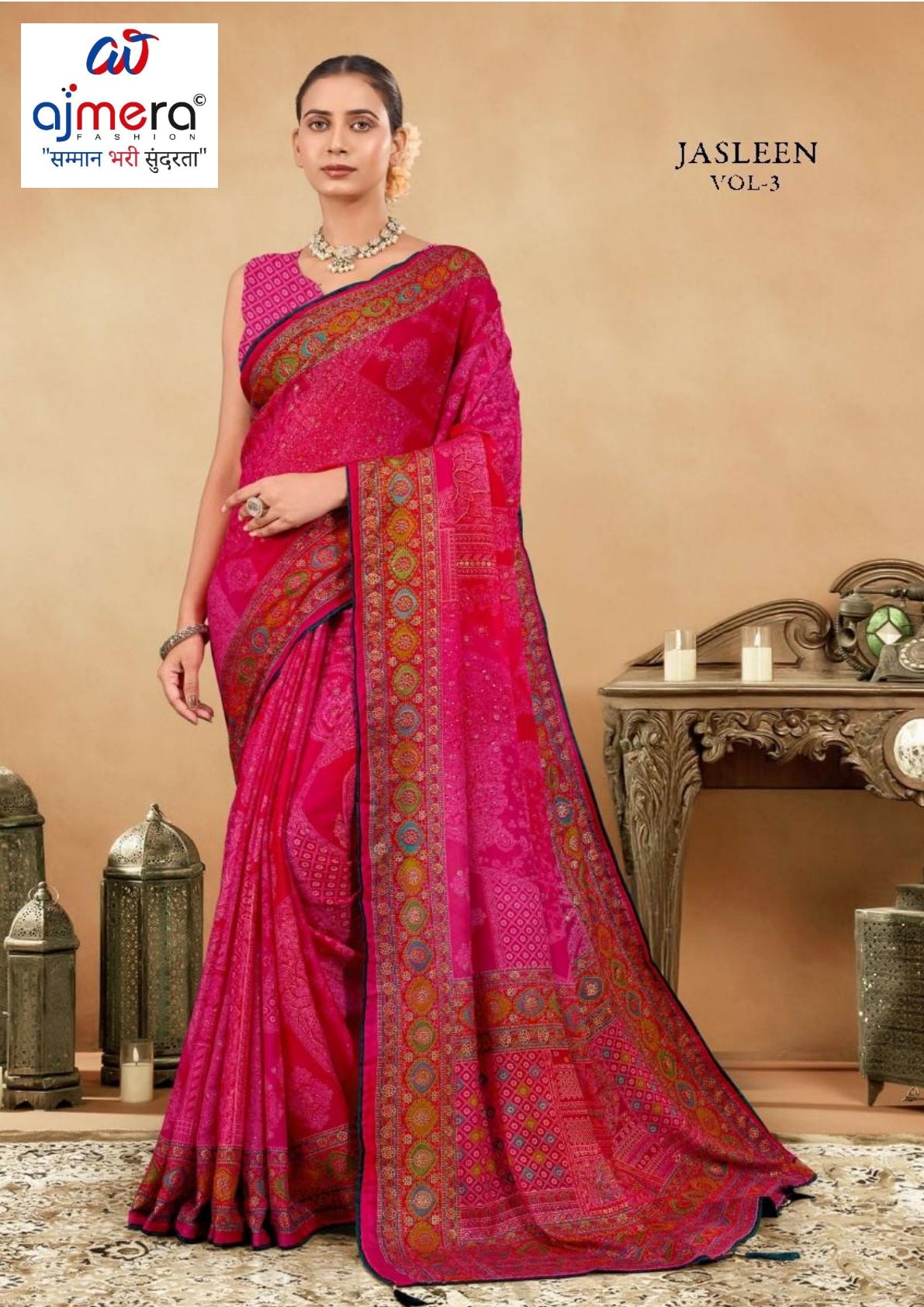 Classic Printed Saree with Blouse Piece for Timeless Traditional Style  | RMF-JASLEEN VOL-03