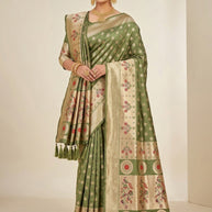 Wedding Jacquard Silk Saree With Blouse Piece | AYH-ORCHID