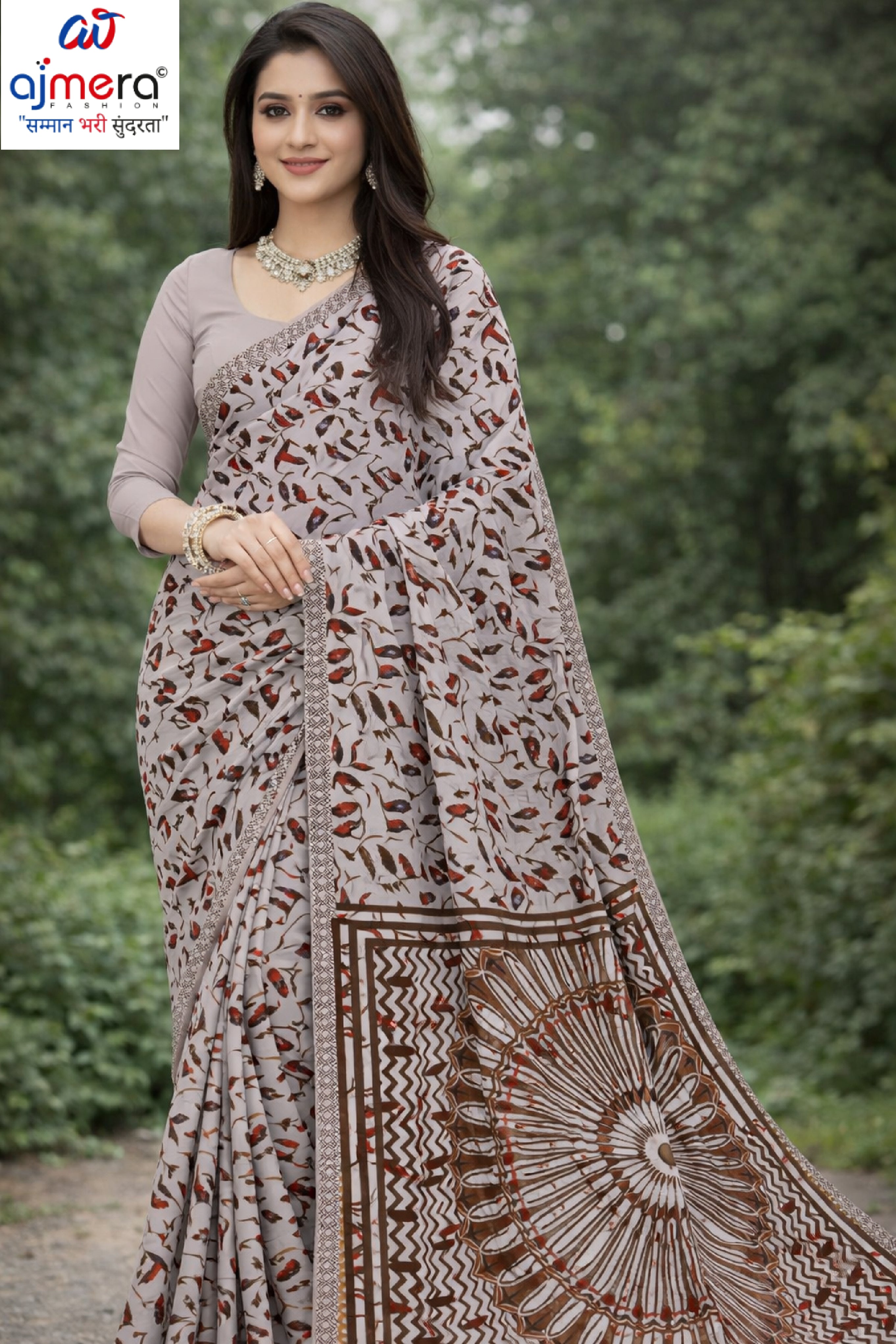 Reniyal Print Loose Saree with Blouse for Premium Ethnic and Traditional Wear | SGR-PADMA