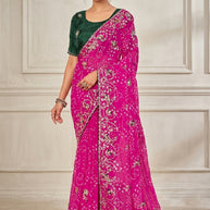Chic Printed Saree with Blouse Piece for Sophisticated Ethnic Style | JS-FULPATTI