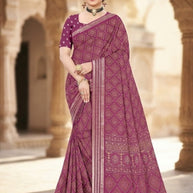 Fashionable Printed Saree with Blouse Piece for Festive Collection | GLC-KANCHI SILK-2