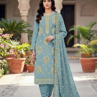 Premium Designer Unstitched Suit Set | YF-LALLANTOP-6