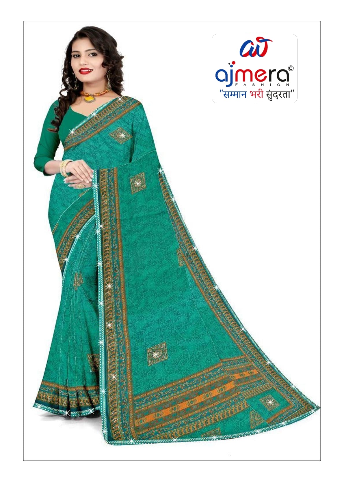 Weightless Print Loose Saree with Blouse for Premium Ethnic and Traditional Wear | CAS-UMANG