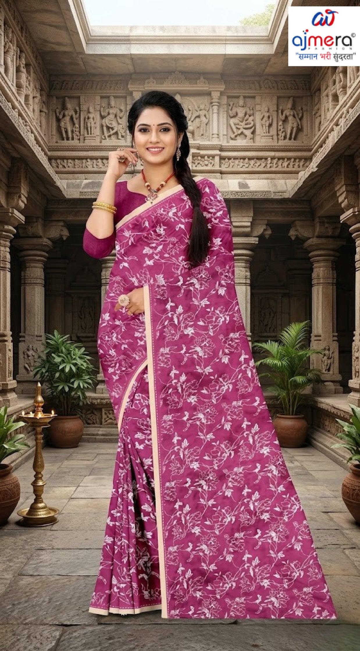 Stylish Printed Saree with Blouse Piece for Traditional Celebrations  | GLC-RASA SILK
