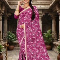Stylish Printed Saree with Blouse Piece for Traditional Celebrations  | GLC-RASA SILK