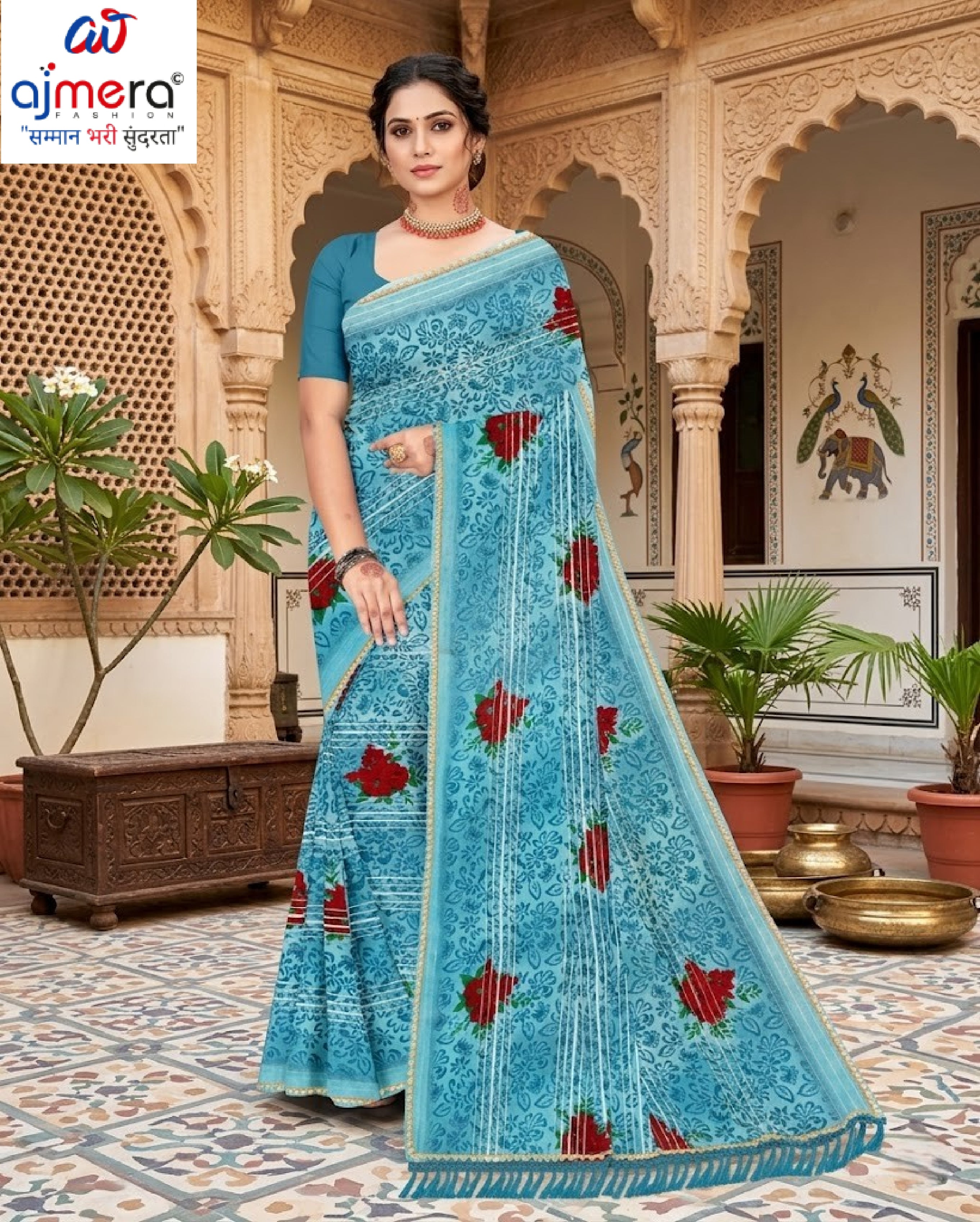 Stylish Printed Saree with Blouse Piece for Traditional Celebrations  | GPT-BIJLI-2