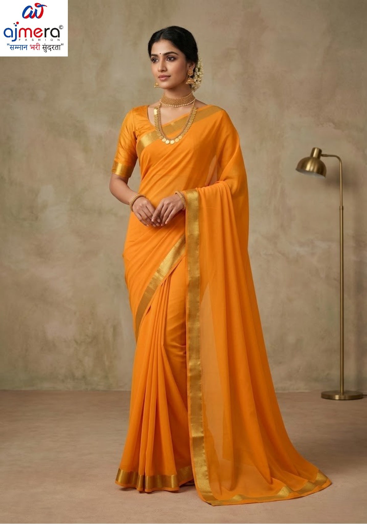 Distinctive Rapier Silk Matching Saree Without Blouse | RVR-CHULBULI