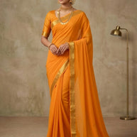 Distinctive Rapier Silk Matching Saree Without Blouse | RVR-CHULBULI