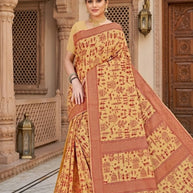 Royal Rapier Silk Matching Saree With Blouse Piece | DBU-PAKHI COTTON