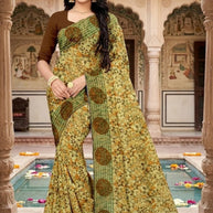 Weightless Print Loose Saree without Blouse for Premium Ethnic and Traditional Wear | APAR-BMW