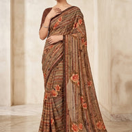 Designer Printed Saree with Blouse Piece for Special Occasions | PRM-ROSE QUEEN