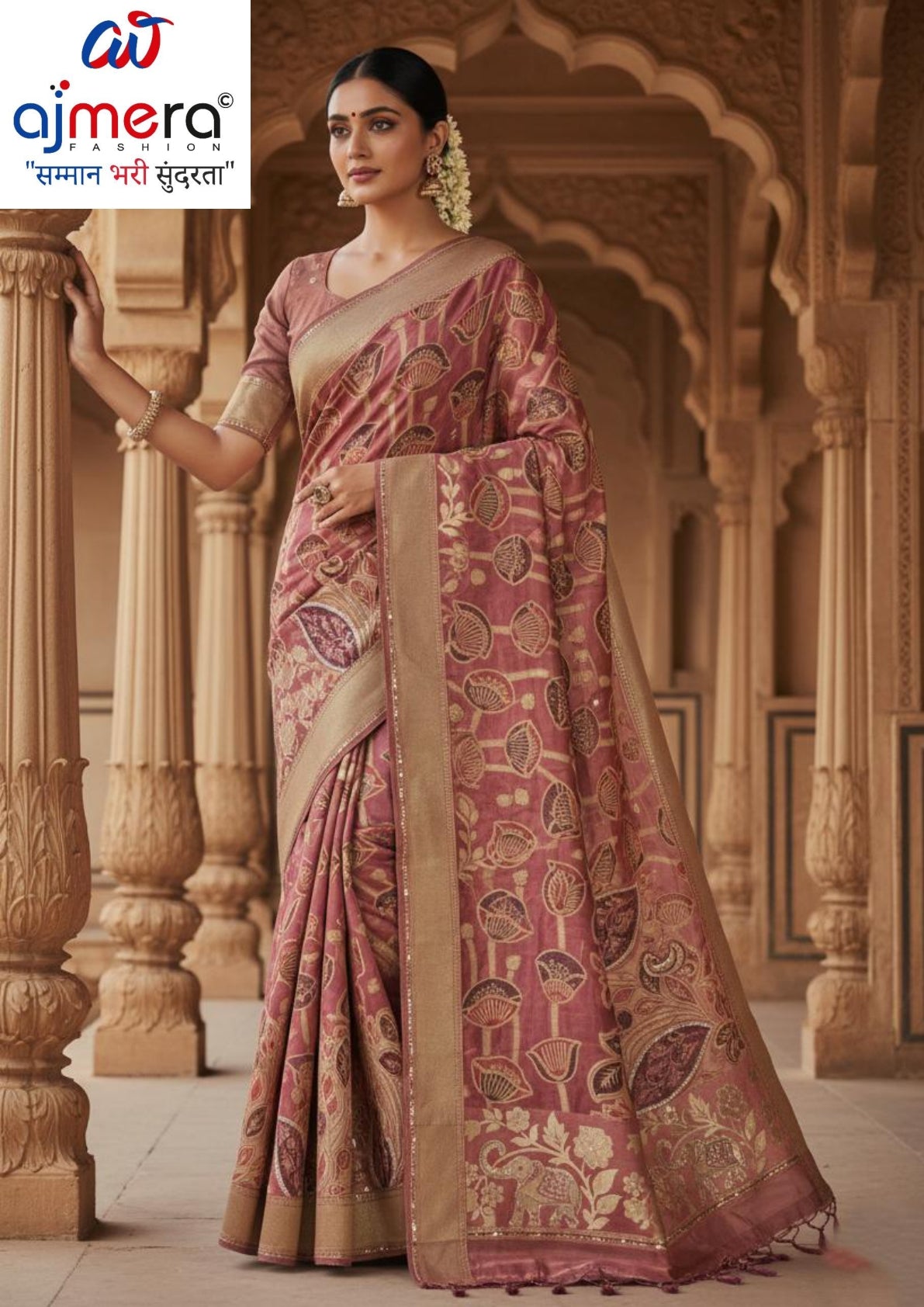 Designer Jacquard Silk Saree with Blouse Piece for Traditional Occasions | SBV-SS-5-2348