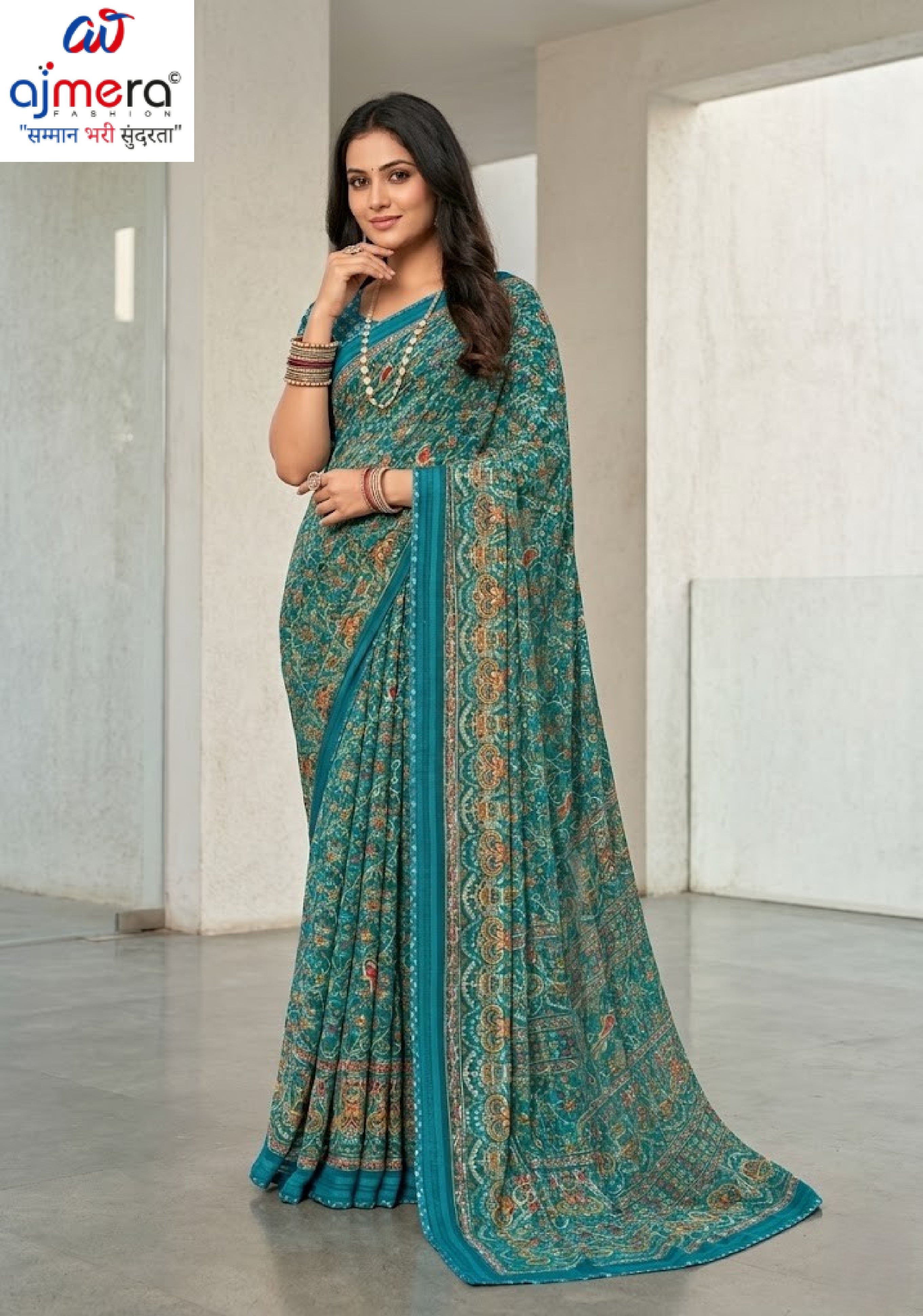 Chic Printed Saree with Blouse Piece for Sophisticated Ethnic Style | VDT-PEARL