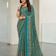 Chic Printed Saree with Blouse Piece for Sophisticated Ethnic Style | VDT-PEARL