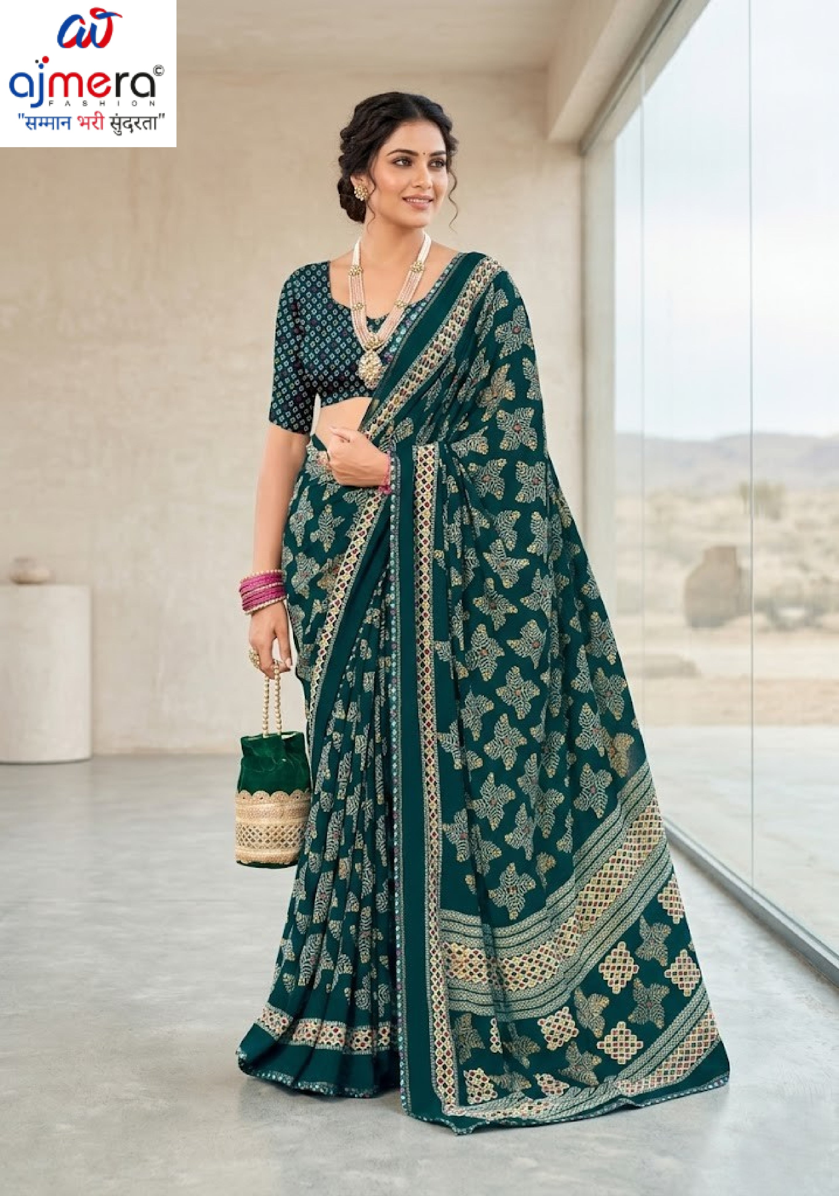 Premium Printed Saree with Matching Blouse Piece for Ethnic Elegance  | VDT-DISCO-11
