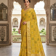 Contemporary Printed Saree with Blouse Piece for Premium Wear| WLN-POPCORN-11150