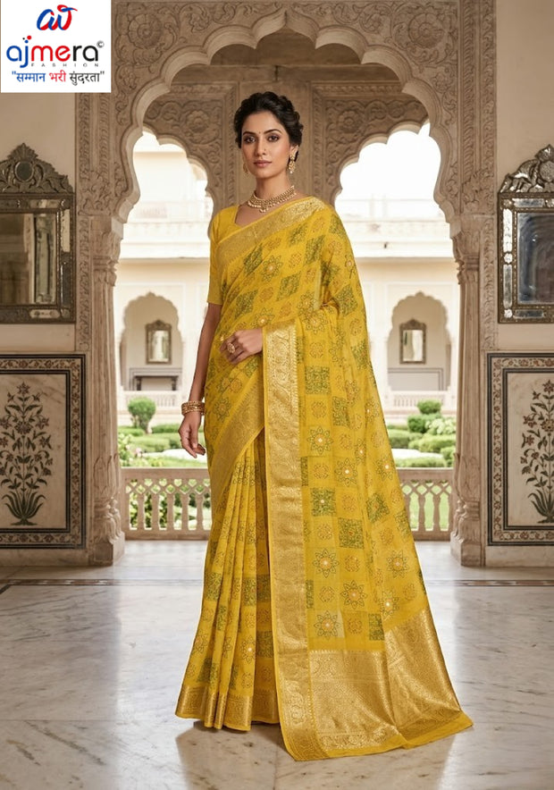 Contemporary Printed Saree with Blouse Piece for Premium Wear| WLN-POPCORN-11150