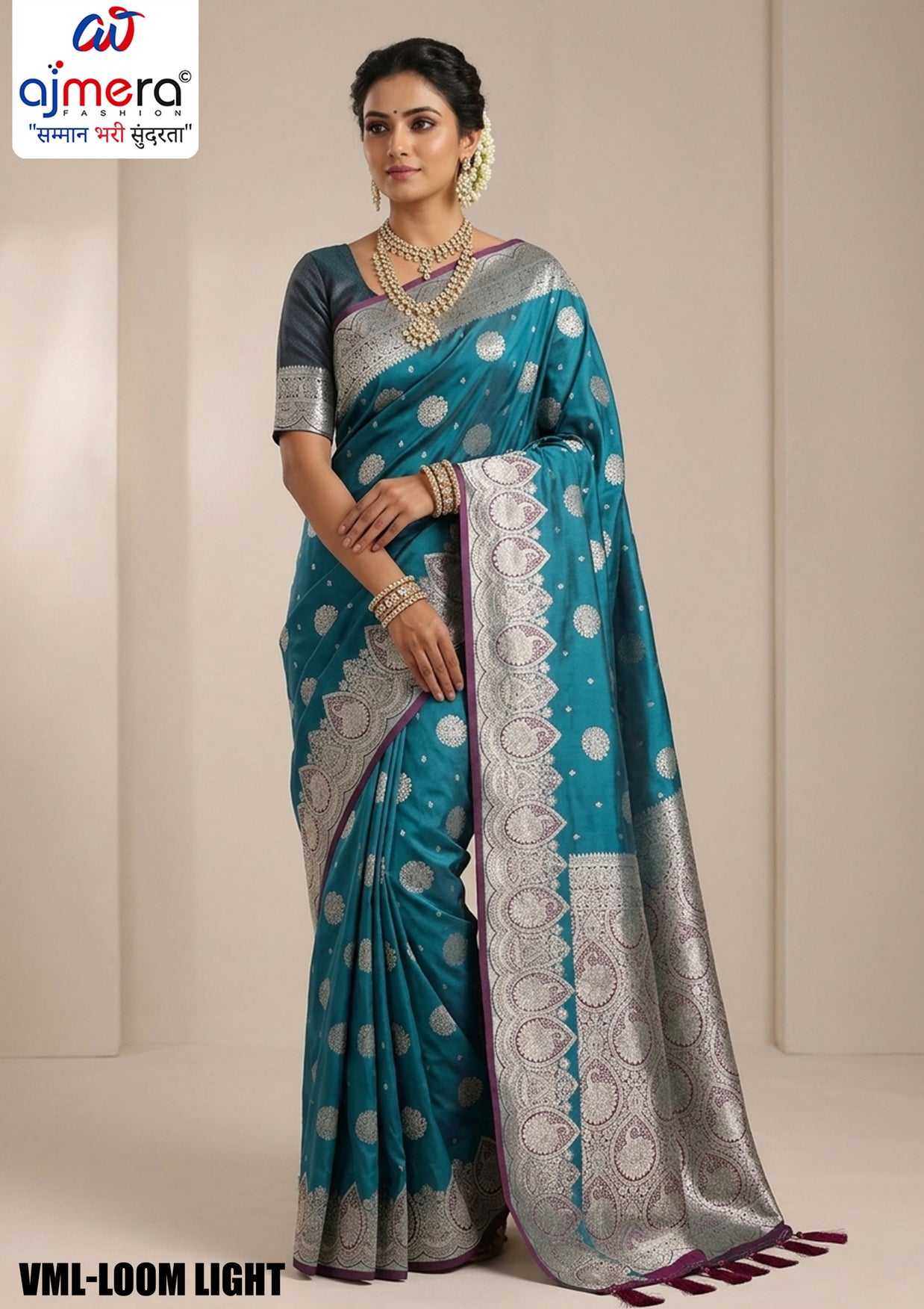 Silken Jacquard Silk Saree With Blouse Piece | VML-LOOM LIGHT