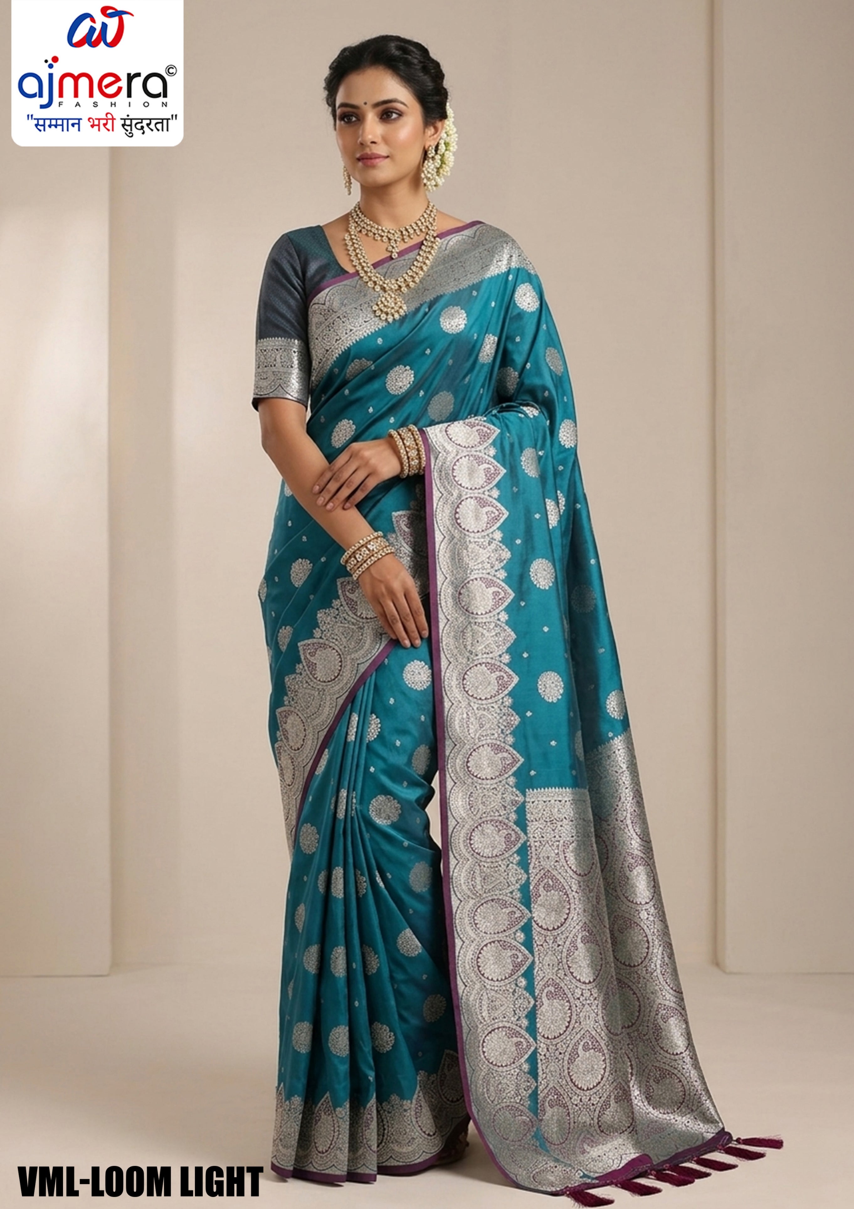 Silken Jacquard Silk Saree With Blouse Piece | VML-LOOM LIGHT