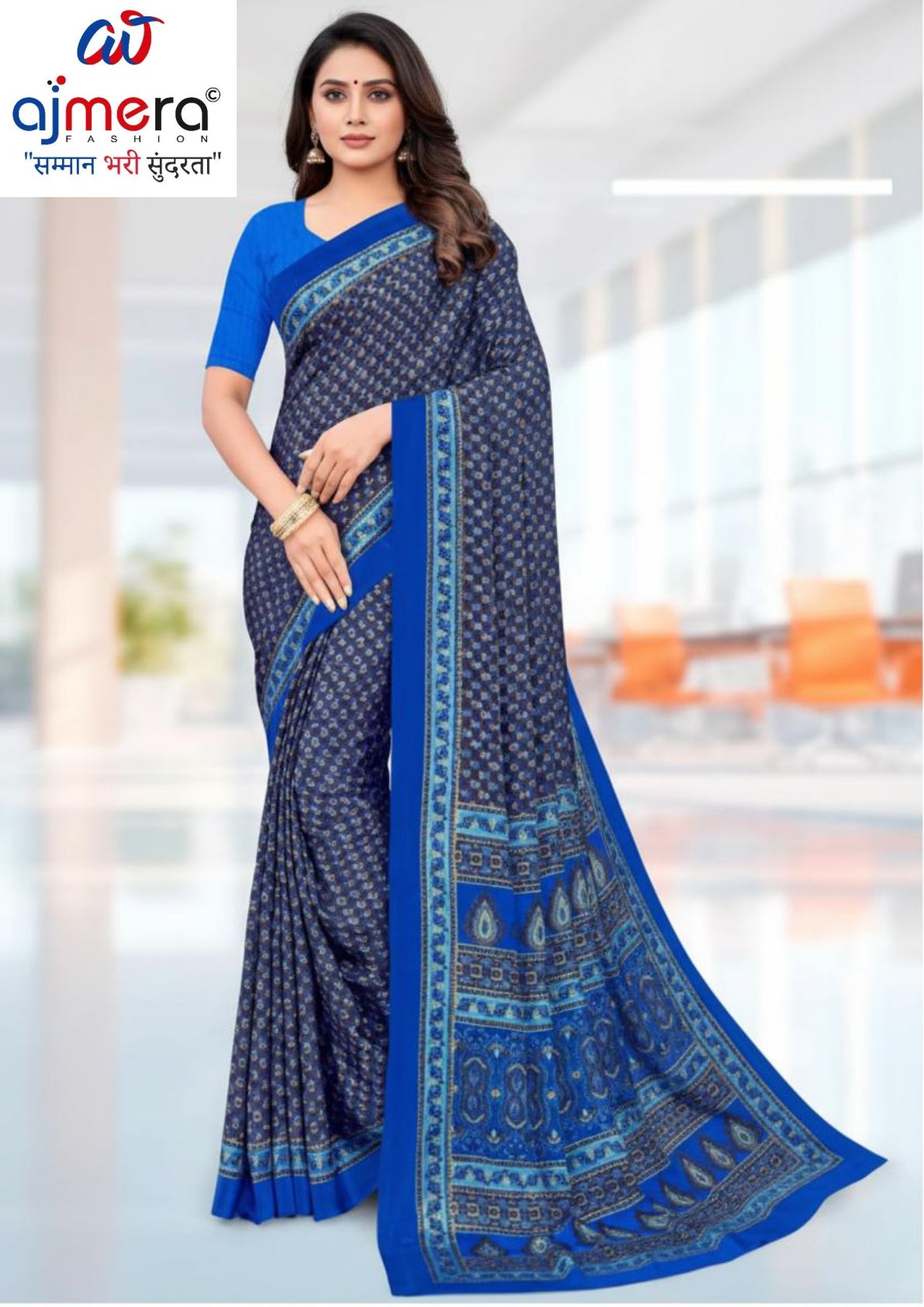 Printed Print Loose Saree without Blouse for Premium Ethnic and Traditional Wear | SIP-MISS WORLD