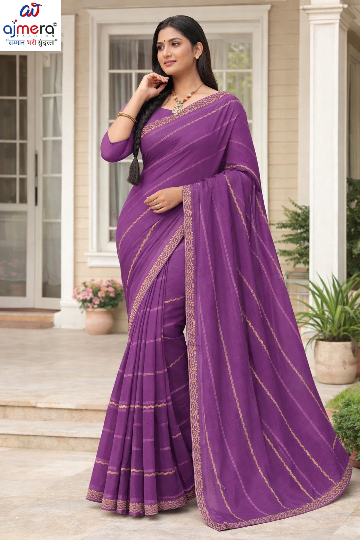 Printed Dyed Matching Saree with Blouse Piece for Premium Ethnic and Traditional Wear | RAL-VPM-1