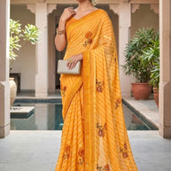 Classic Printed Saree with Blouse Piece for Timeless Traditional Style | PRM-KACHI KALI