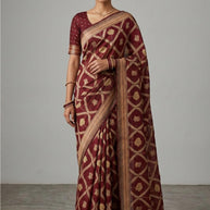 Dull Moss Brasso Print Loose Saree with Blouse for Premium Ethnic and Traditional Wear | BMS-DIGITAL INDIA