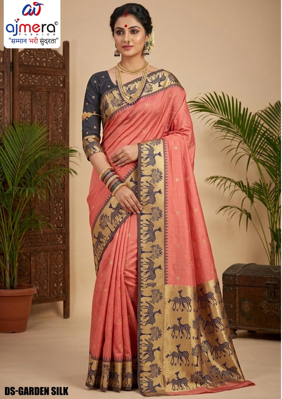 Luxury Jacquard Silk Saree with Blouse Piece for Wedding & Party Wear | DS-GARDEN SILK