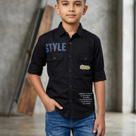 Wholesale Boys Twill Casual Shirt | HMF-2611