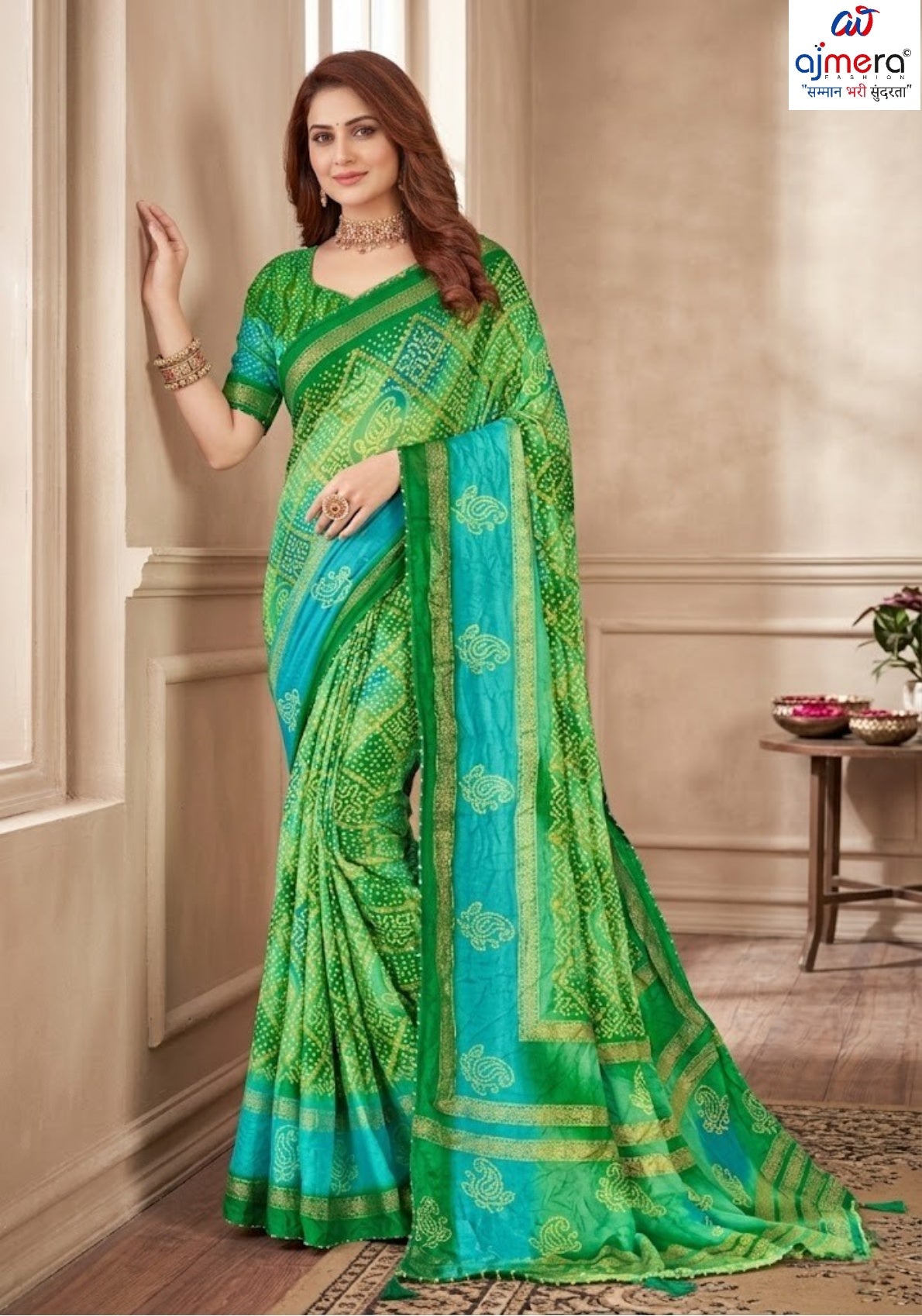 Elegant Printed Saree with Designer Blouse Piece for Festive Wear  | JS-PAYAL