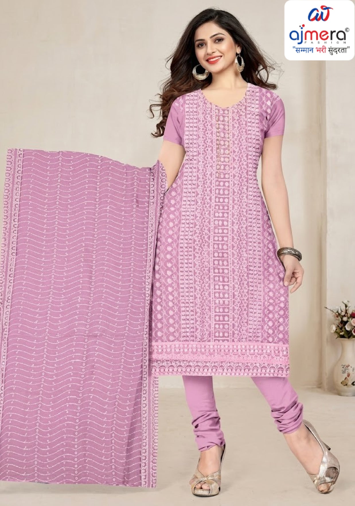 Premium Fox Georgette Unstitched Suit Set | KVF-SUMMER