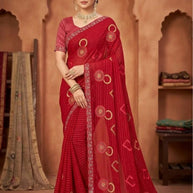 Dyed Matching Saree Wholesale with Blouse Piece for Premium Ethnic and Traditional Wear | VKM-AJMER