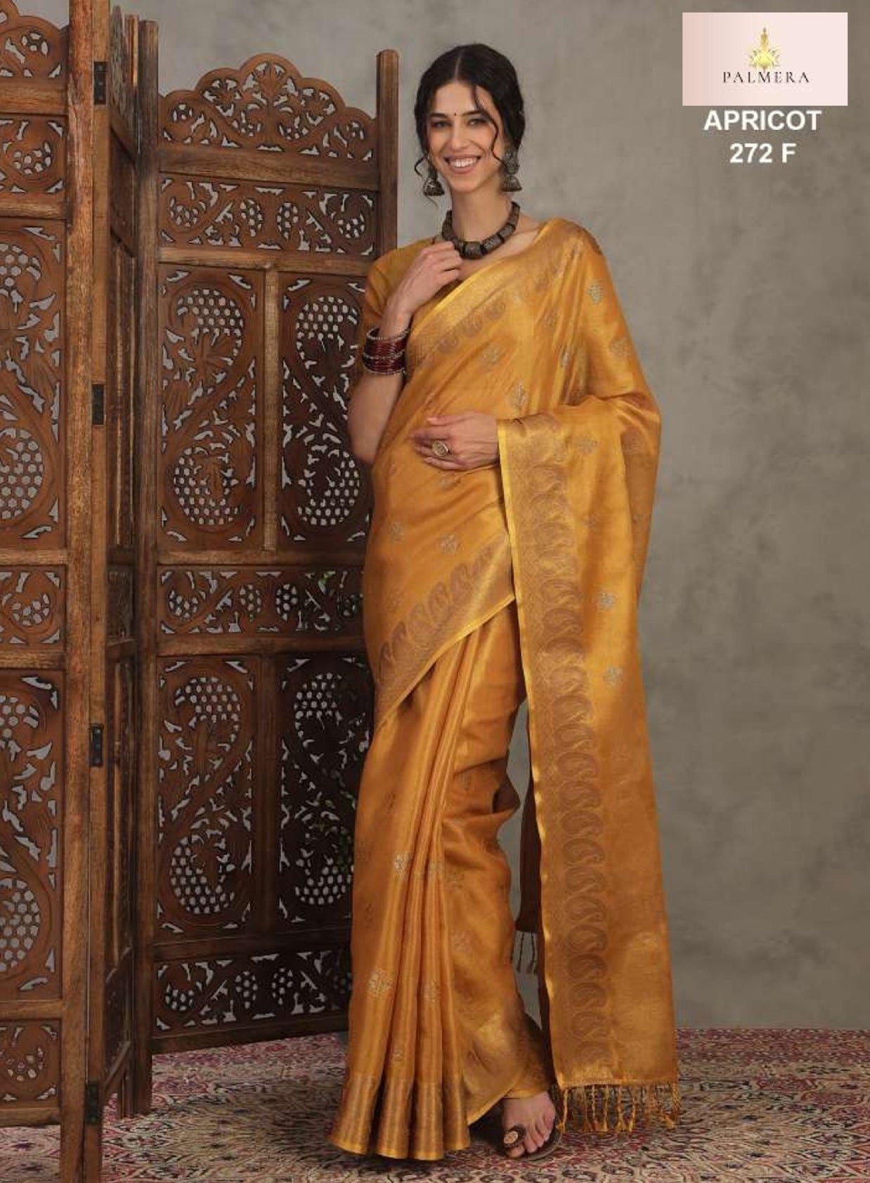 Apricot Linen Saree with Blouse for Premium Ethnic and Designer Wear | ALL-APRICOT-272