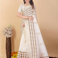 Apricot Linen Saree with Blouse for Premium Ethnic and Designer Wear | ALL-APRICOT-309
