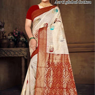 Elegant Jacquard Silk Saree with Designer Blouse Piece for Festive Elegance | TUL-AARTI GLOBAL COTTON