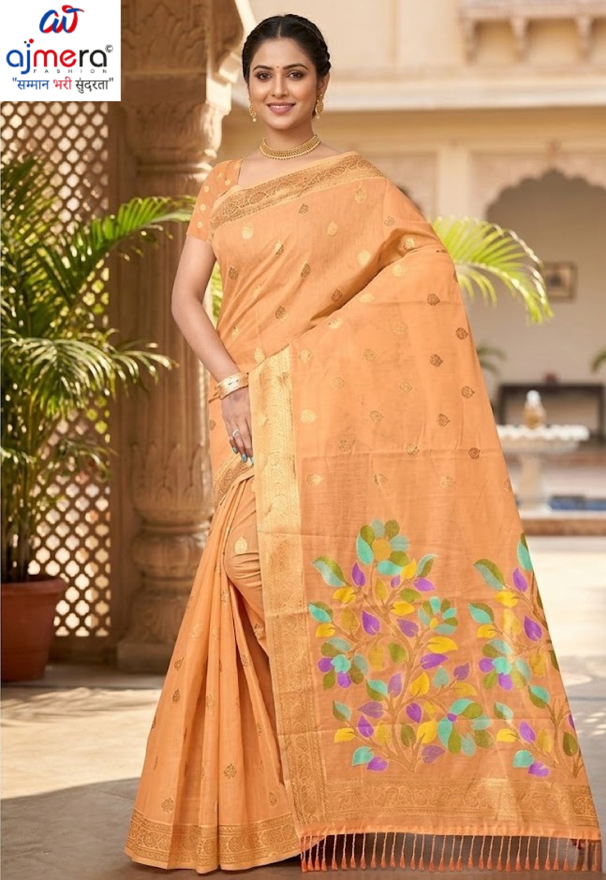 Luxury Elegance Jacquard Silk Saree Without Blouse | TUL-KOLAPURI SONG COTTON