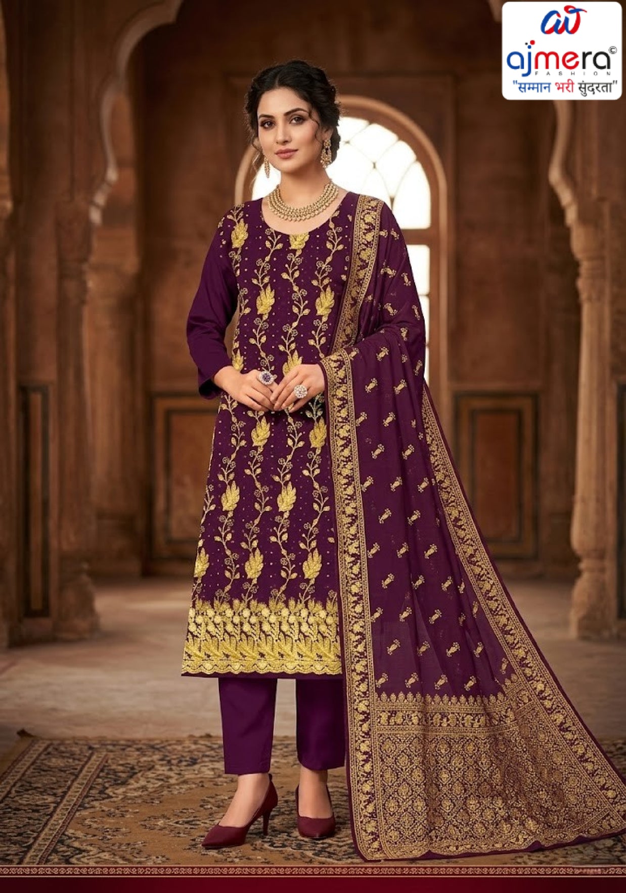 Premium Indo Unstitched Suit Set | RID-VYAPAAR-2