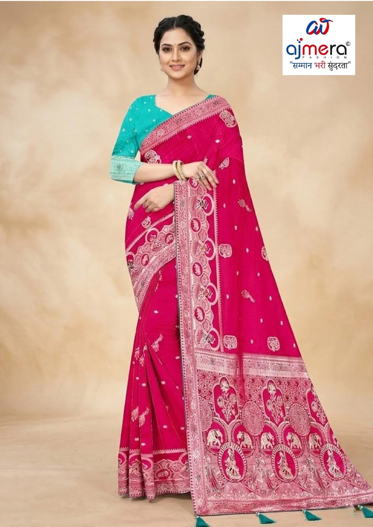 Stylish Jacquard Silk Saree with Blouse Piece for Festive Collection | PLP-UMANGI